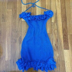 blue bikini knit cover up